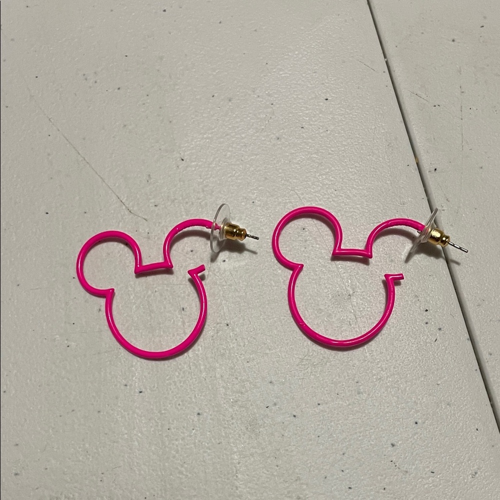 Pink Disney Minnie mouse earrings